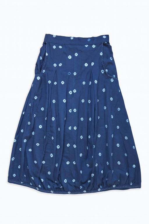 AR26-01 - Hiroko Skirt - Shibori Navy — Yaza